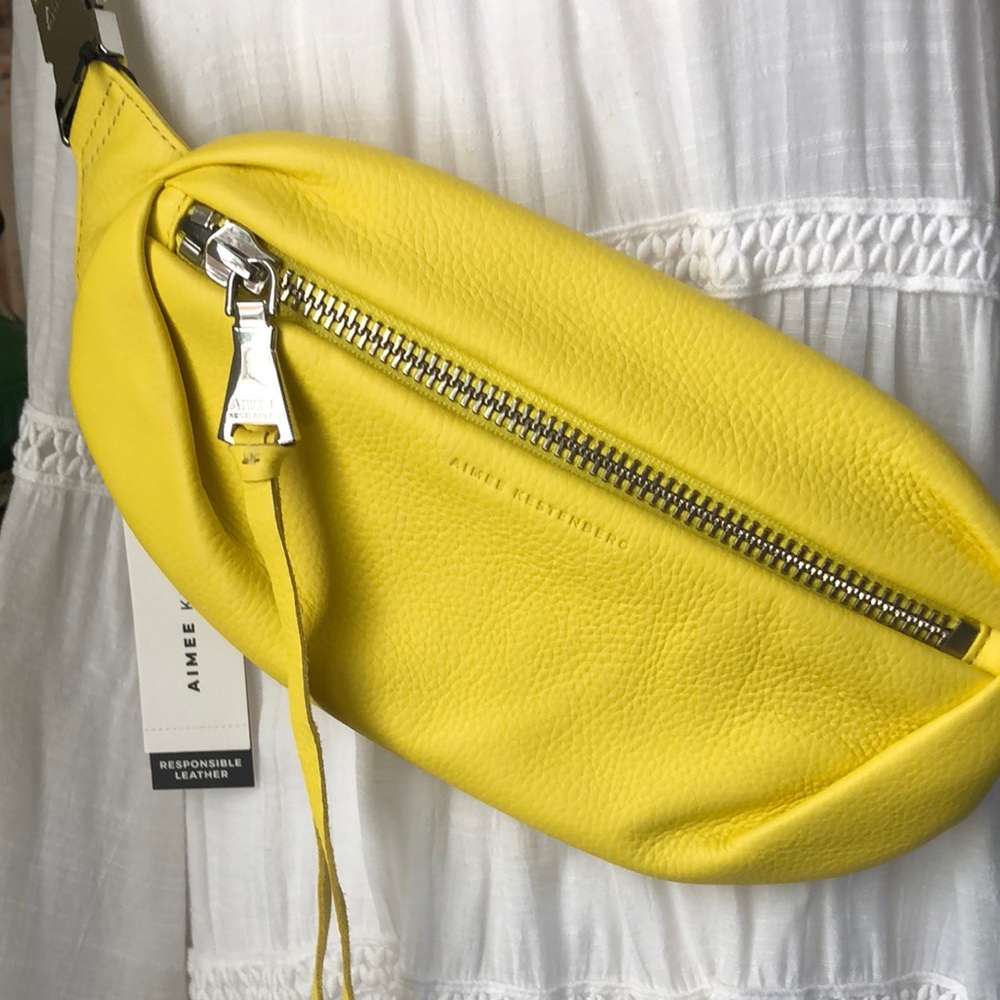 NWT Aimee Kestenberg Genuine Leather Convertible Milan Belt/Crossbody Bag